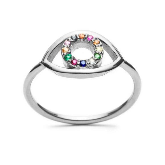 With Love Darling Jewelry - With Love Darling, Sterling Silver Rainbow Eye Ring